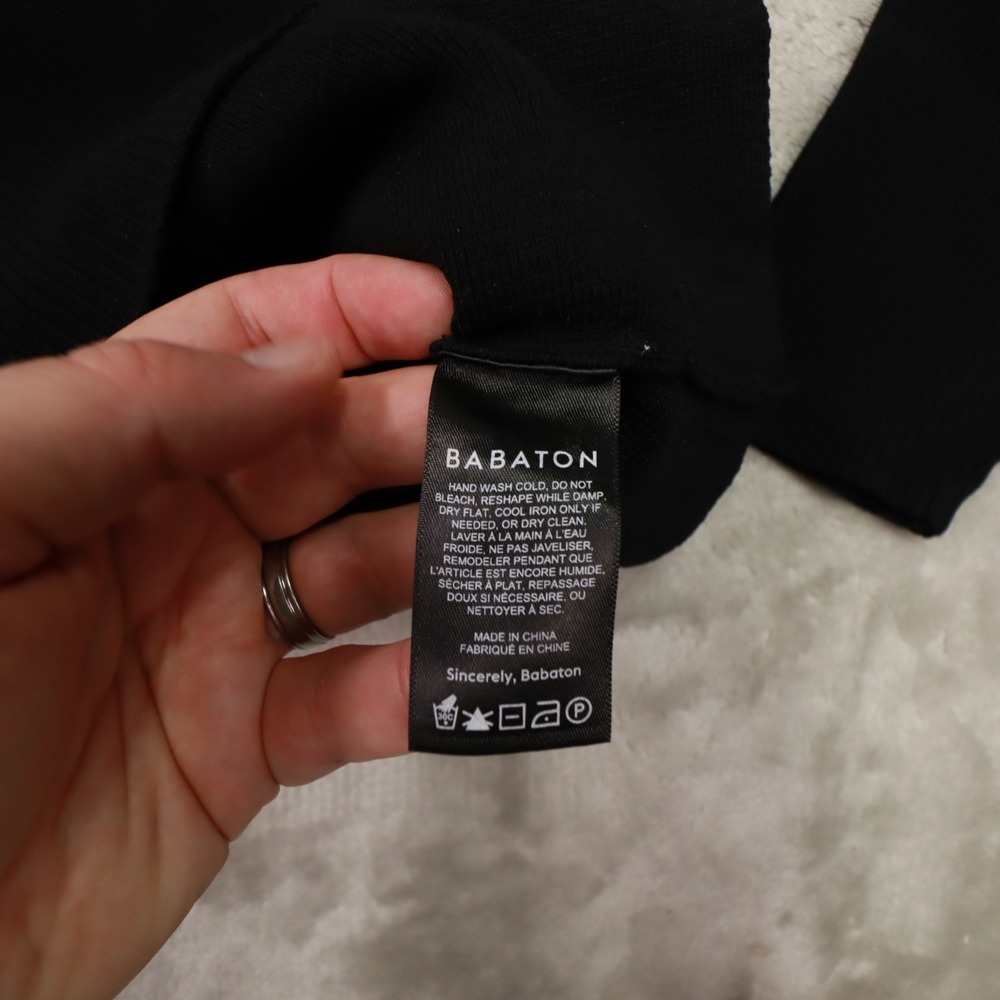 Babaton Aritizia Black Ribbed Long Sleeve Shirt size Large Squareneck
Sweetheart - Picture 7 of 9
